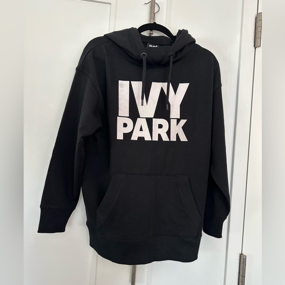 SOLD! IVY PARK Black hoodie Essential Logo Cotton New Without Tag Size S - Picture 5 of 15
